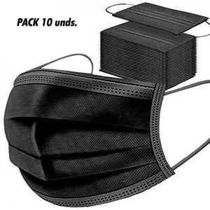 Mascarillas Protectora Desechable Negro 10 und