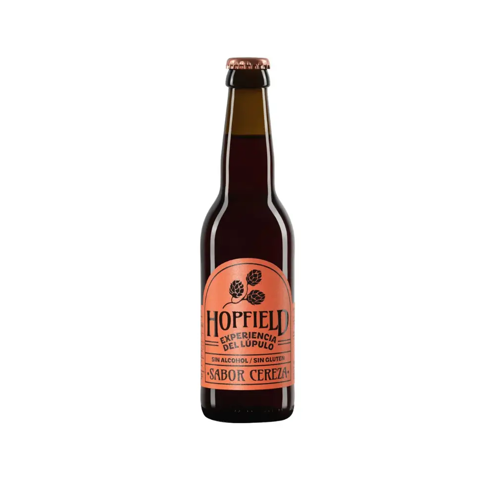 Refresco Sin Alcohol Sabor Cereza Hopfield, 33 cl