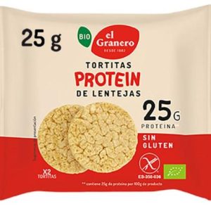 TORTITAS PROTEIN DE LENTEJAS SIN GLUTEN BIO, 25 g