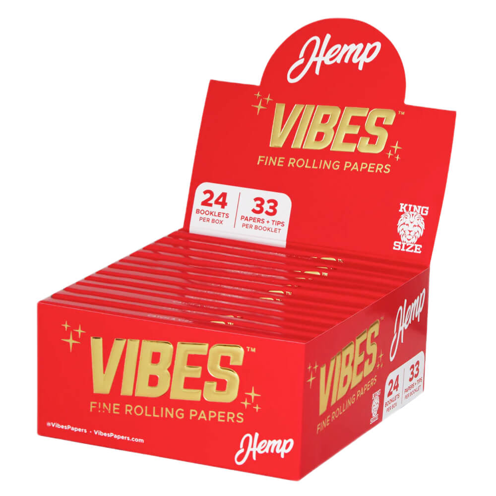 VIBES Papeles De Liar King Size Slim Con Filtros Cáñamo (24 uds/display)