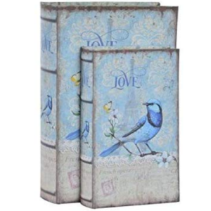 Caja Libro Set Lino Madera 21x30x7 Boho 2 Surtido