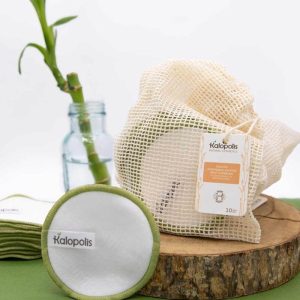 Discos desmaquillantes reutilizables de bambu