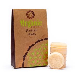 Pastillas de Cera de Soja Perfumada Vainilla y Pachulí Organic Goodness 40g