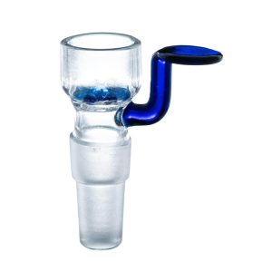 Bong Bowl de Cristal Holder Azul con Pantalla de Doble Tamaño 14mm y 18mm