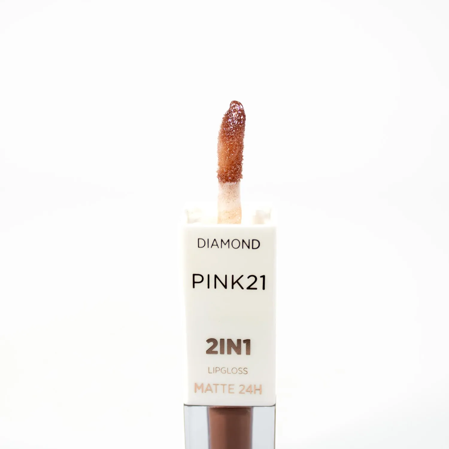 Brillo Labial 2 en 1 Pink21 “Diamond” Matte 24HS - Imagen 4